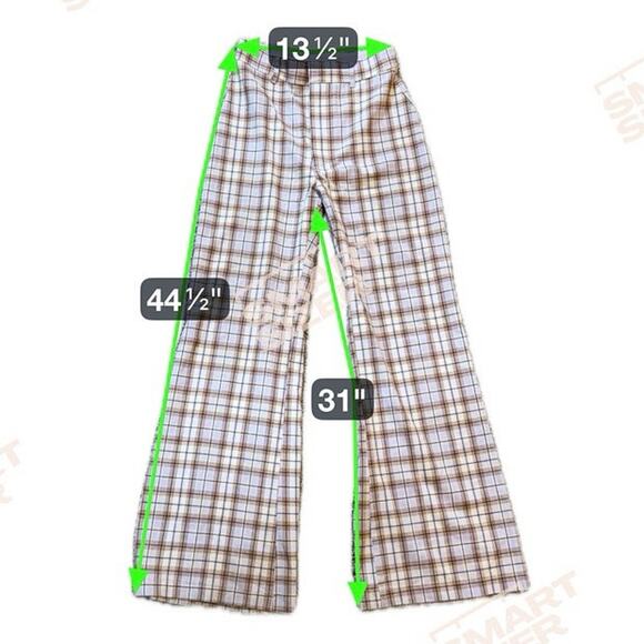 FREE PEOPLE Plaid Jules Flare Leg High Waist Pants Light Purple EUC Size 4 - Picture 8 of 8